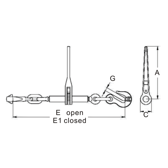 Ratchet Grab Hook Load Binder - ABLE